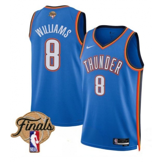 Men's Oklahoma City Thunder #8 Jalen Williams Blue 2025 Finals Icon Edition Stitched Basketball Jersey - Ujersey