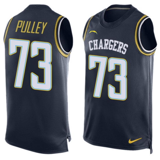 Men's Nike Los Angeles Chargers #73 Spencer Pulley Limited Navy Blue Player Name & Number Tank Top NFL Jersey - Ujersey