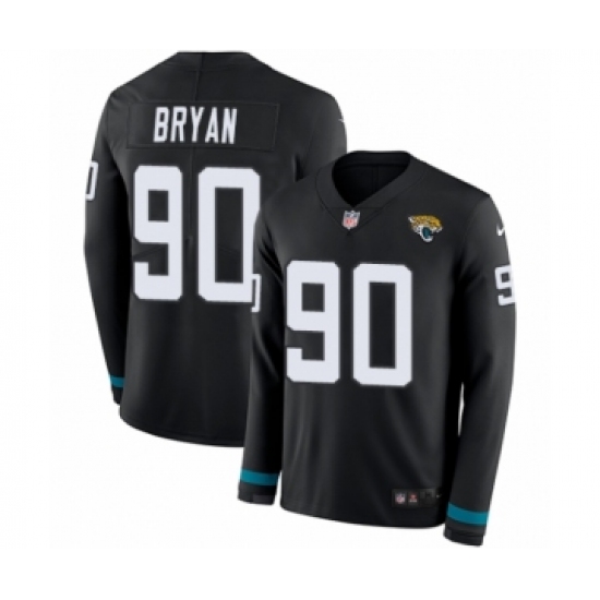 Youth Nike Jacksonville Jaguars #90 Taven Bryan Limited Black Therma Long Sleeve NFL Jersey - Ujersey