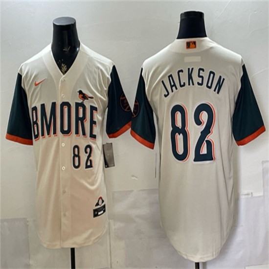 Men's Baltimore Orioles #82 Jeremiah Jackson Natural 2026 City Connect Stadium Stitched Baseball Jersey