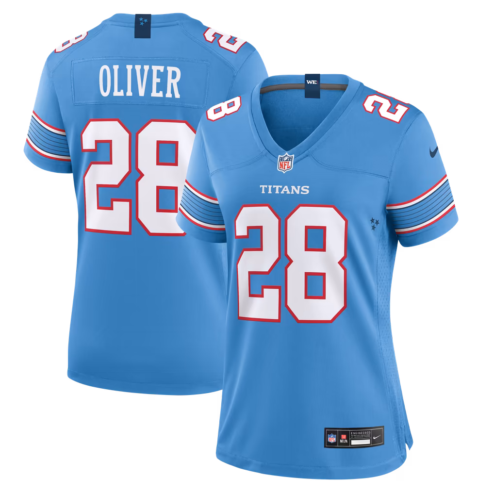 Women's Tennessee Titans Isaiah Oliver Nike Light Blue Team Game Jersey - Ujersey