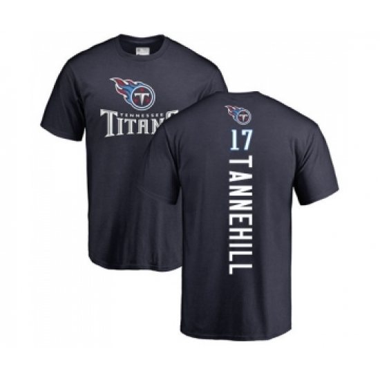 Football Tennessee Titans #17 Ryan Tannehill Navy Blue Backer T-Shirt - Ujersey