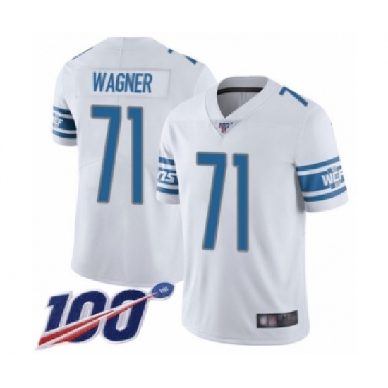 Men's Detroit Lions #71 Ricky Wagner White Vapor Untouchable Limited Player 100th Season Football Jersey - Ujersey