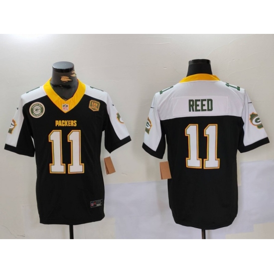 Men's Green Bay Packers #11 Jayden Reed Black White 2024 F.U.S.E. Home 13 Time World Champions Vapor Untouchable Limited Stitched Jerseys - Ujersey