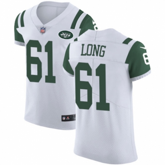 Men's Nike New York Jets #61 Spencer Long White Vapor Untouchable Elite Player NFL Jersey - Ujersey