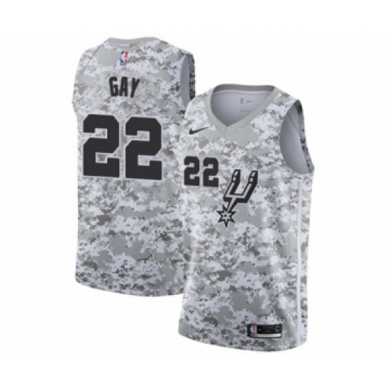 Men's San Antonio Spurs #22 Rudy Gay White Swingman Jersey - Earned Edition - Ujersey