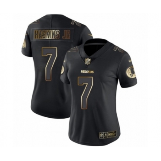 Women's Washington Redskins #7 Dwayne Haskins Black Gold Vapor Untouchable Limited Player Football Jersey