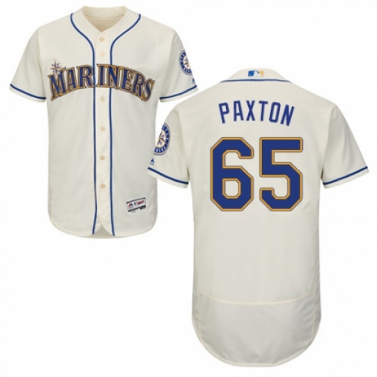Men's Majestic Seattle Mariners #65 James Paxton Cream Alternate Flex Base Authentic Collection MLB Jersey - Ujersey