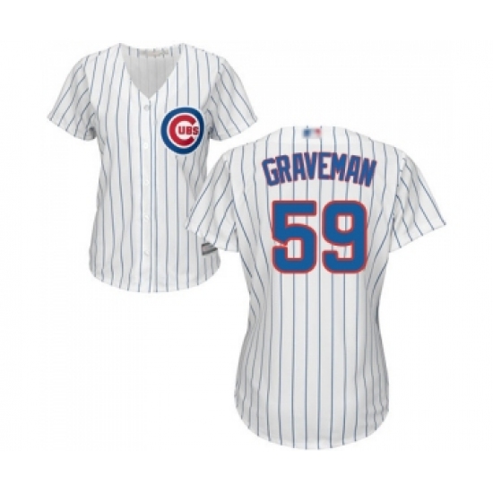 Women's Chicago Cubs #59 Kendall Graveman Authentic White Home Cool Base Baseball Jersey