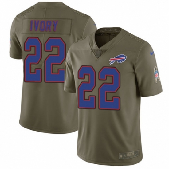 Youth Nike Buffalo Bills #22 Chris Ivory Limited Olive 2017 Salute to Service NFL Jersey - Ujersey