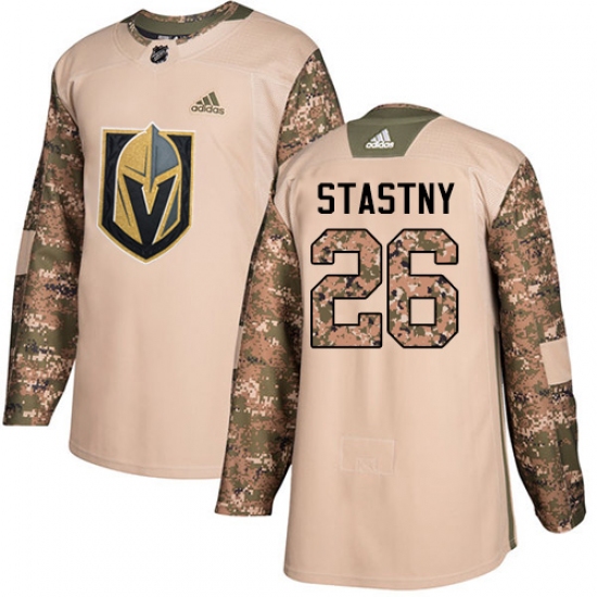 Men's Adidas Vegas Golden Knights #26 Paul Stastny Authentic Camo Veterans Day Practice NHL Jersey - Ujersey