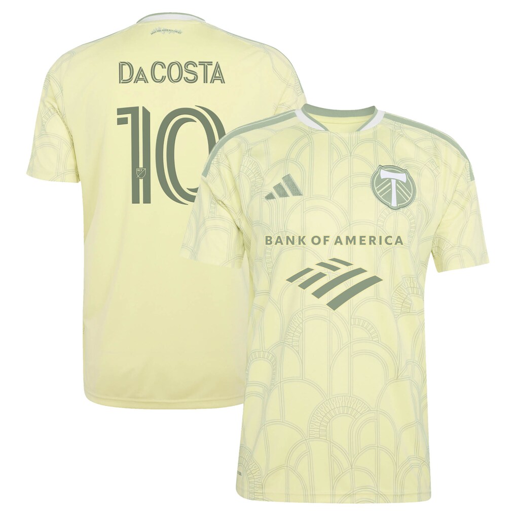 Men's Portland Timbers David Da Costa adidas Yellow 2026 Civic Stadium Kit Replica Jersey - Ujersey