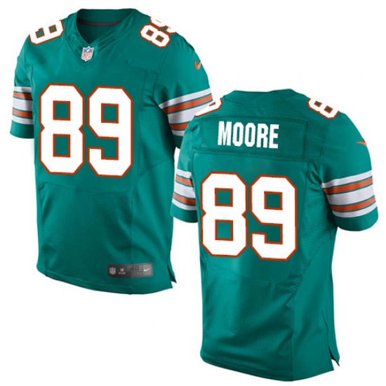 Men's Nike Miami Dolphins #89 Nat Moore Elite Aqua Green Alternate NFL Jersey - Ujersey