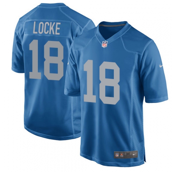 Men's Nike Detroit Lions #18 Jeff Locke Game Blue Alternate NFL Jersey - Ujersey