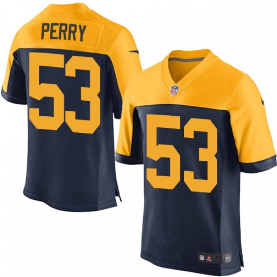 Men's Nike Green Bay Packers #53 Nick Perry Elite Navy Blue Alternate NFL Jersey - Ujersey