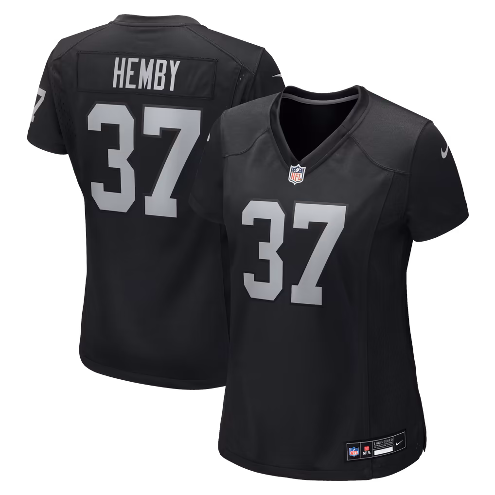 Women's Las Vegas Raiders Roman Hemby Nike Black Team Game Jersey - ujerseystore