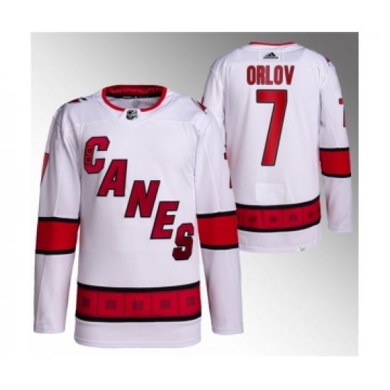 Men's Carolina Hurricanes #7 Dmitry Orlov White Stitched Jersey - Ujersey