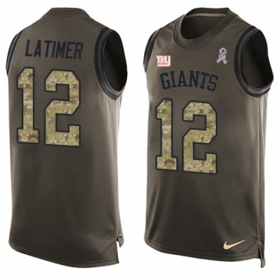 Men's Nike New York Giants #12 Cody Latimer Limited Green Salute to Service Tank Top NFL Jersey - Ujersey