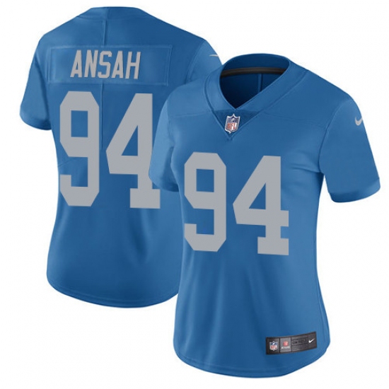 Women's Nike Detroit Lions #94 Ziggy Ansah Elite Blue Alternate NFL Jersey - Ujersey
