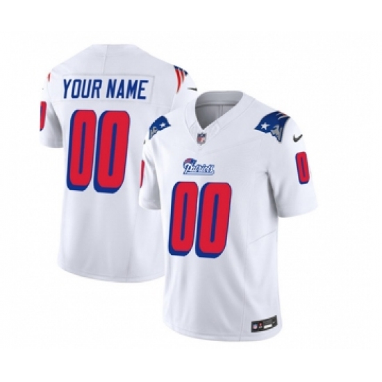 Men's Nike New England Patriots Active Player Custom White 2023 F.U.S.E. Throwback Limited Football Stitched Jersey