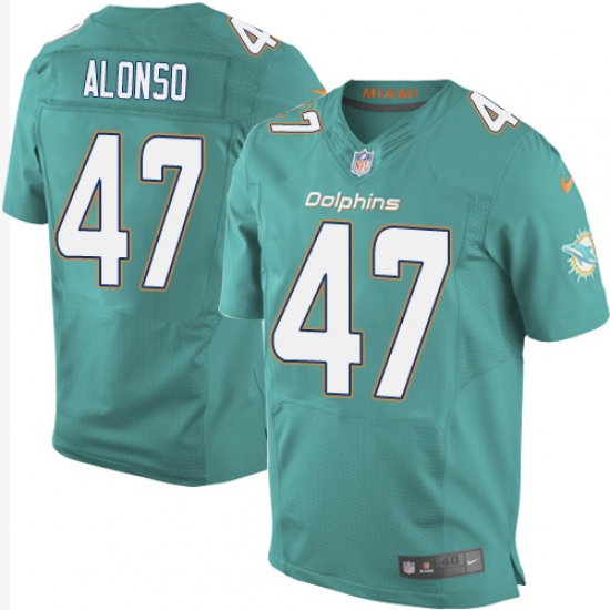 Men's Nike Miami Dolphins #47 Kiko Alonso Elite Aqua Green Team Color NFL Jersey - Ujersey