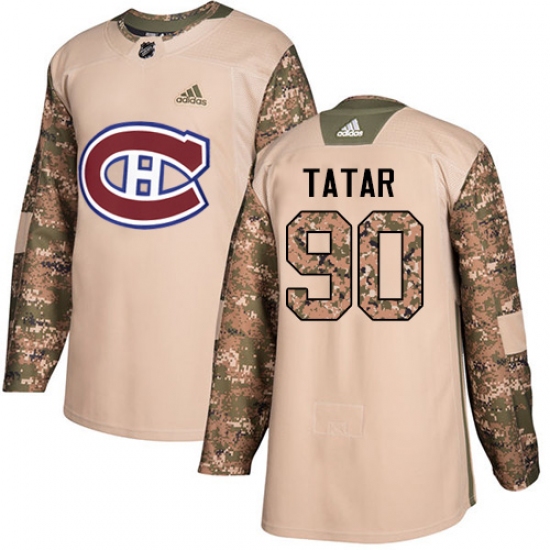Men's Adidas Montreal Canadiens #90 Tomas Tatar Authentic Camo Veterans Day Practice NHL Jersey - Ujersey