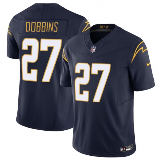 Men's Los Angeles Chargers #27 J.K. Dobbins Navy 2024 F.U.S.E Vapor Limited Stitched Football Jersey - Ujersey