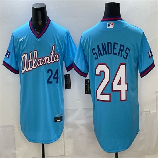 Men's Atlanta Braves #24 Deion Sanders Powder Blue 2026 City Connect Stadium Stitched Baseball Jersey - Ujersey