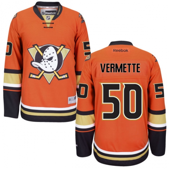 Women's Reebok Anaheim Ducks #50 Antoine Vermette Authentic Orange Third NHL Jersey - Ujersey