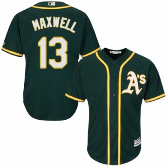 Youth Majestic Oakland Athletics #13 Bruce Maxwell Authentic Green Alternate 1 Cool Base MLB Jersey - Ujersey