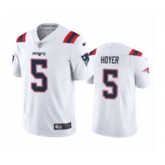 Men's New England Patriots #5 Brian Hoyer White 2021 Vapor Untouchable Limited Stitched Jersey - Ujersey