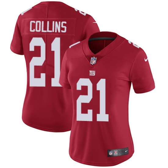 Women's Nike New York Giants #21 Landon Collins Red Alternate Vapor Untouchable Limited Player NFL Jersey - Ujersey