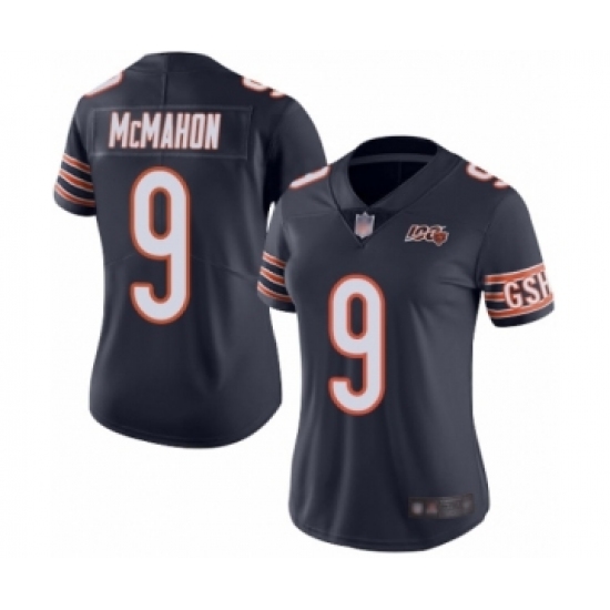 Women's Chicago Bears #9 Jim McMahon Navy Blue Team Color 100th Season Limited Football Jersey - Ujersey
