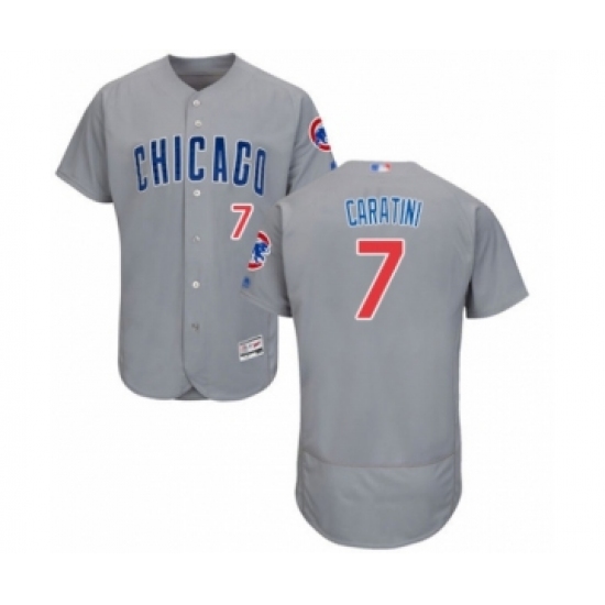 Men's Chicago Cubs #7 Victor Caratini Grey Road Flex Base Authentic Collection Baseball Player Jersey