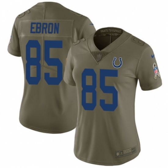 Women's Nike Indianapolis Colts #85 Eric Ebron Limited Olive 2017 Salute to Service NFL Jersey - Ujersey