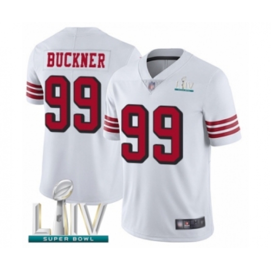 Men's San Francisco 49ers #99 DeForest Buckner Limited White Rush Vapor Untouchable Super Bowl LIV Bound Football Jersey - Ujersey