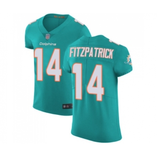 Men's Miami Dolphins #14 Ryan Fitzpatrick Aqua Green Team Color Vapor Untouchable Elite Player Football Jersey - Ujersey