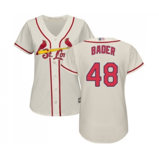 Women's St. Louis Cardinals #48 Harrison Bader Replica Cream Alternate Cool Base Baseball Jersey - Ujersey