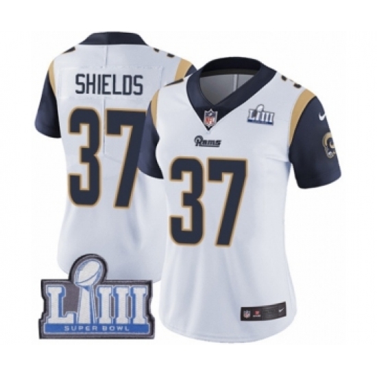 Women's Nike Los Angeles Rams #37 Sam Shields White Vapor Untouchable Limited Player Super Bowl LIII Bound NFL Jersey - Ujersey