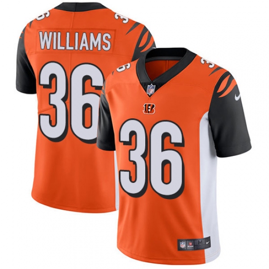 Youth Nike Cincinnati Bengals #36 Shawn Williams Vapor Untouchable Limited Orange Alternate NFL Jersey - Ujersey