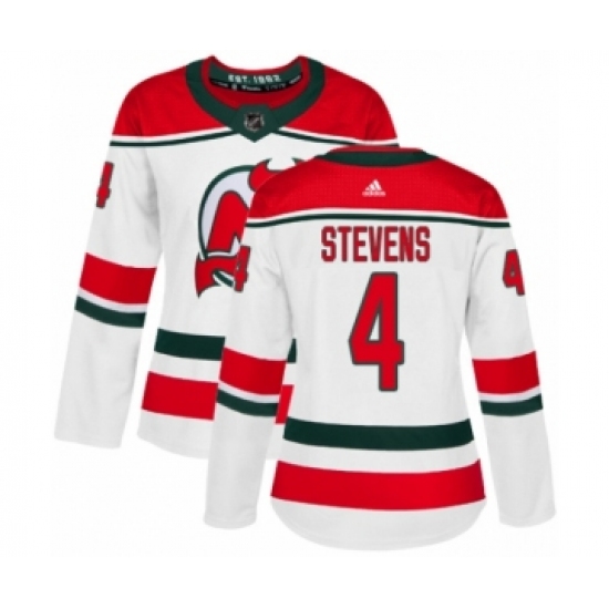 Women's Adidas New Jersey Devils #4 Scott Stevens Authentic White Alternate NHL Jersey - Ujersey