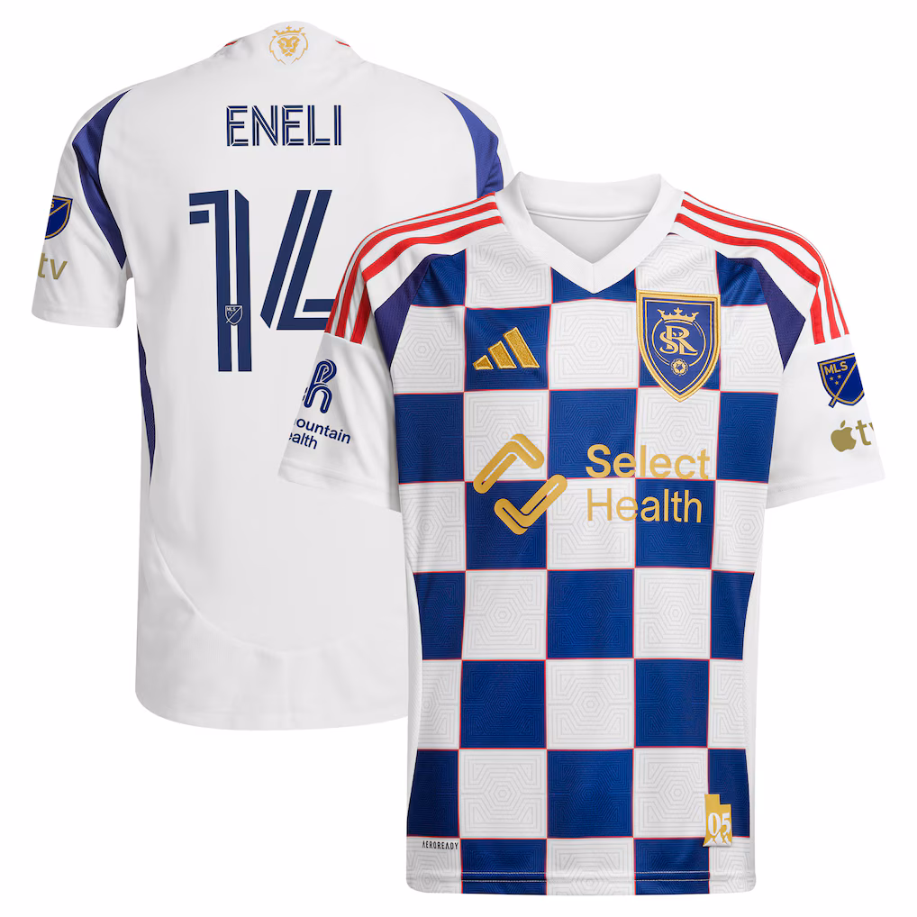 Men's Real Salt Lake Emeka Eneli adidas White 2025 Grid City On-Field Authentic Jersey - Ujersey NHL