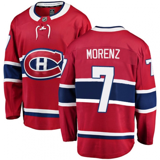Men's Montreal Canadiens #7 Howie Morenz Authentic Red Home Fanatics Branded Breakaway NHL Jersey - Ujersey