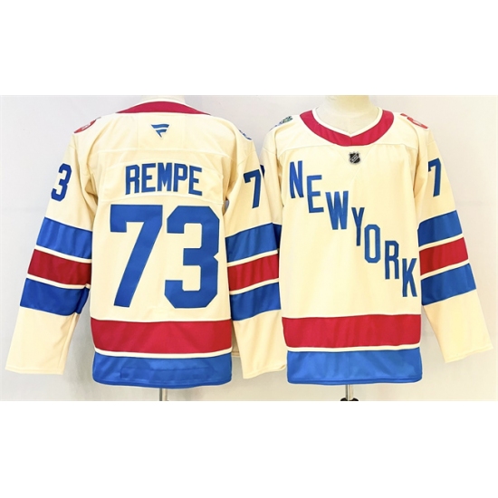 Men's New York Rangers #73 Matt Rempe Beige 2025-26 Winter Classic With A Stitched Hockey Jersey - Ujersey