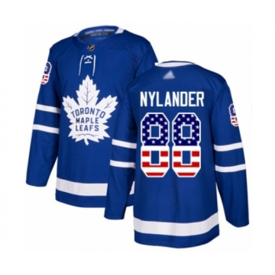 Men's Toronto Maple Leafs #88 William Nylander Authentic Royal Blue USA Flag Fashion Hockey Jersey