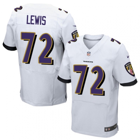 Men's Nike Baltimore Ravens #72 Alex Lewis Elite White NFL Jersey - Ujersey