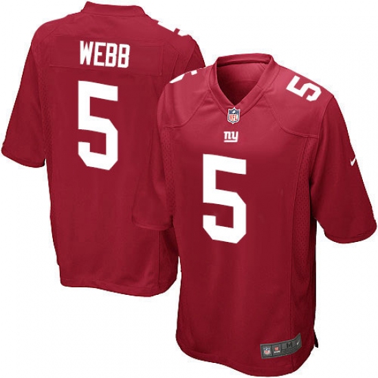Men's Nike New York Giants #5 Davis Webb Game Red Alternate NFL Jersey - Ujersey