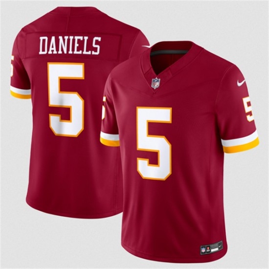 Men's Washington Commanders #5 Jayden Daniels Burgundy 2026 F.U.S.E. Vapor Limited Football Stitched Jersey - Ujersey