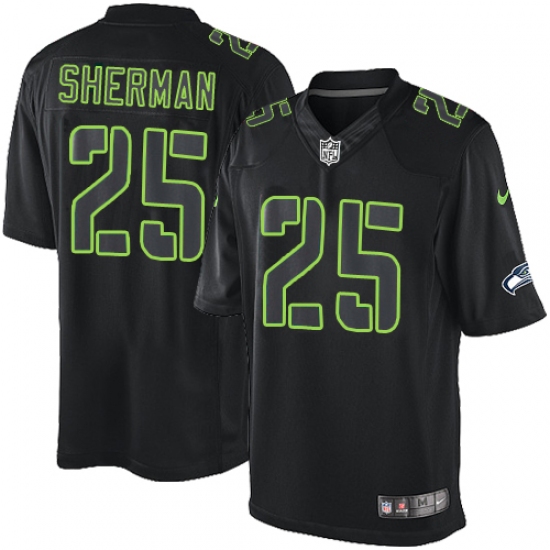 Men's Nike Seattle Seahawks #25 Richard Sherman Limited Black Impact NFL Jersey - Ujersey