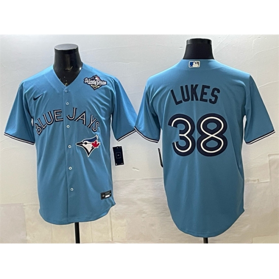 Men's Toronto Blue Jays #38 Nathan Lukes Blue 2025 World Series Cool Base Stitched Baseball Jersey - Ujersey